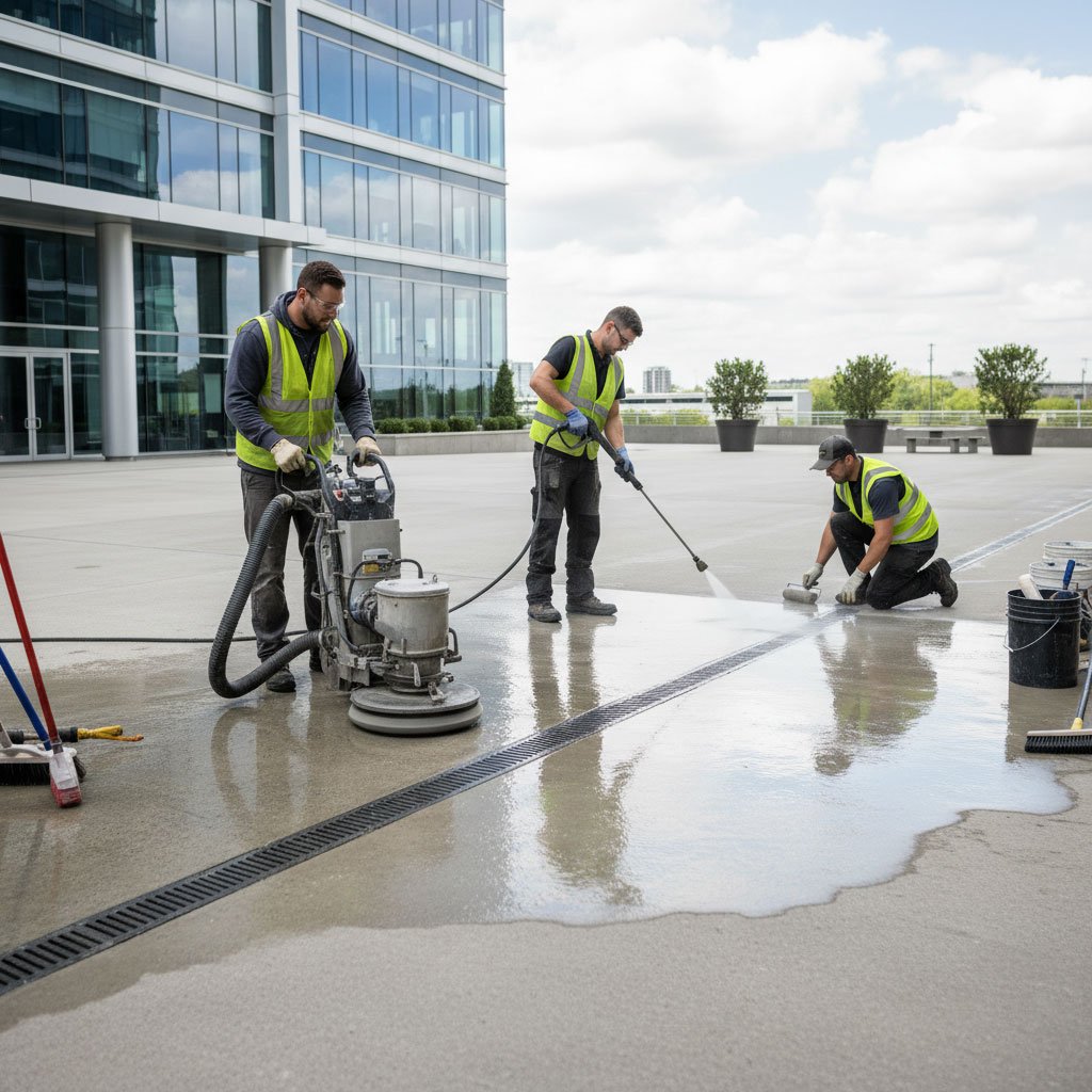 How Do Contractors Maintain Commercial Concrete Surfaces?
