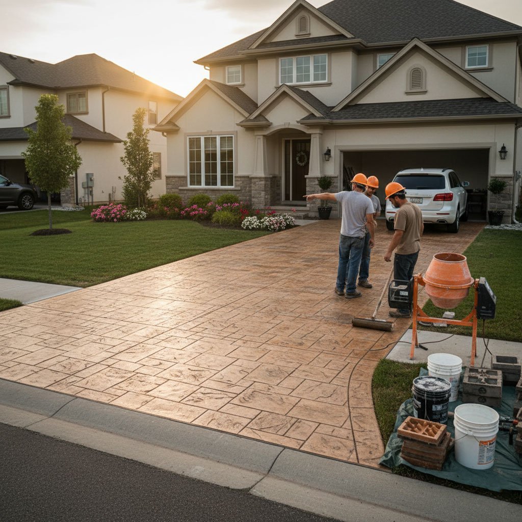 What Are the Benefits of Hiring Contractors for Stamped Concrete Driveways?